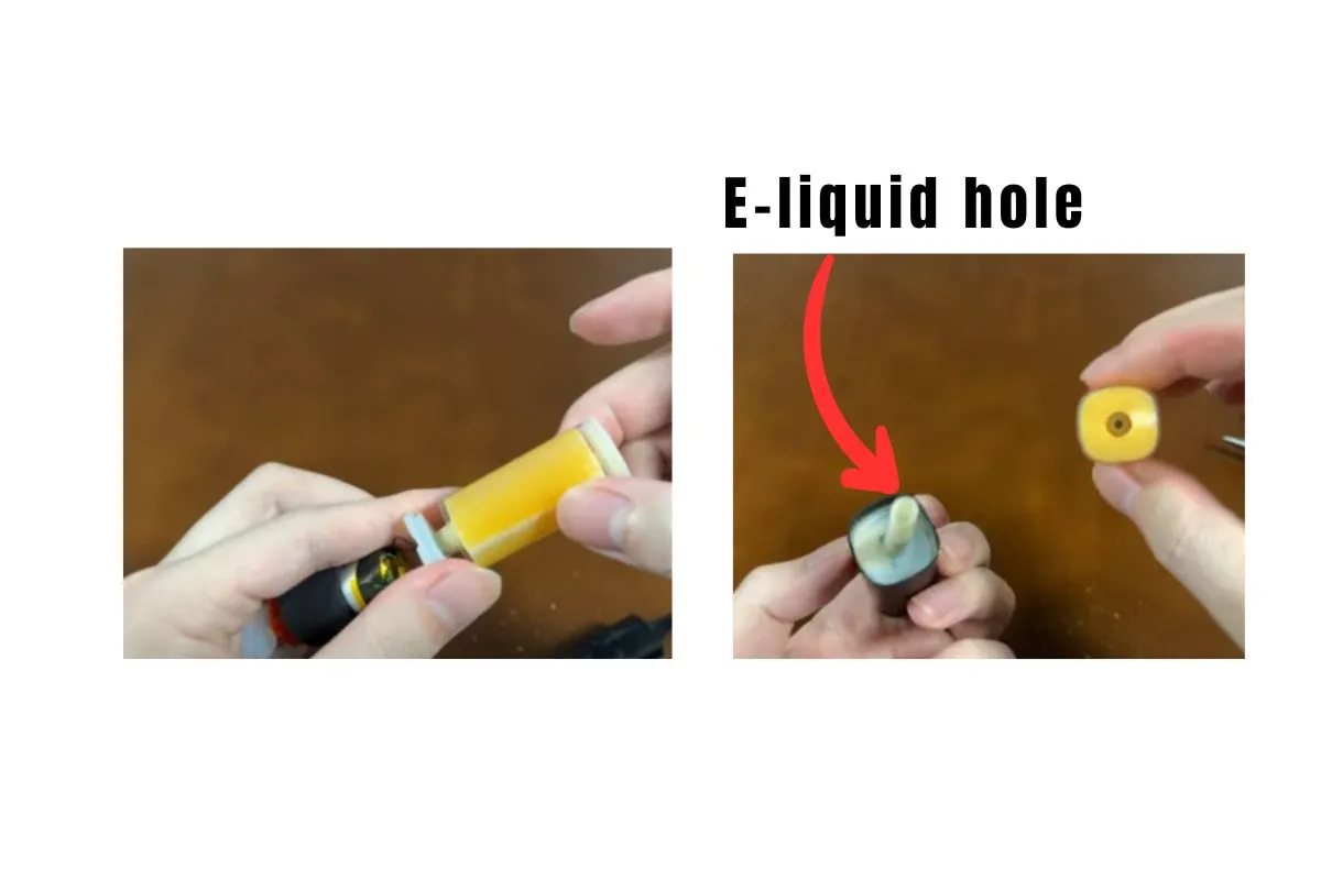 IGET Vape flashing clogged e-liquid hole