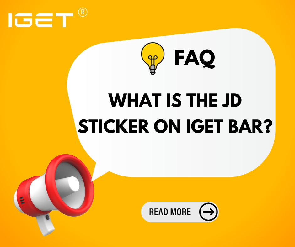 what is the jd sticker on IGET Bar